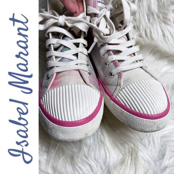 ISABEL MARANT BENKEEN Tie Dye Canvas High Top Sneakers, Size 38 - Picture 8 of 14